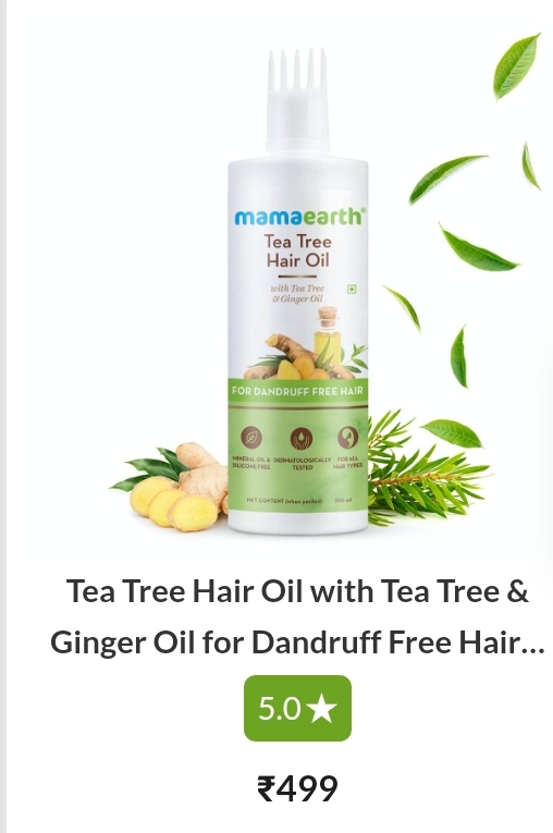 Tea Tree Hair Oil with Tea Tree & Ginger Oil for Dandruff Free Hair – 250ml