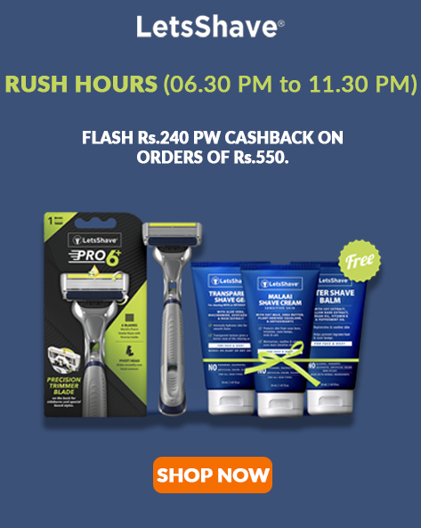 RUSH HOURS DEAL | Buy (QTY-02) SIX Blade Razor & Get a FREE Bundle of Shave Care Products
