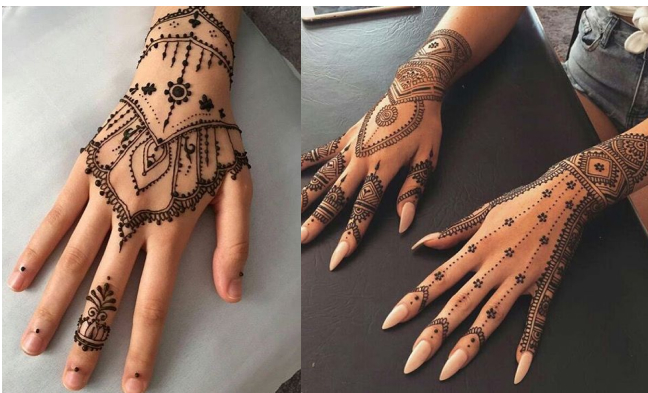 Dangler Back Hand Mehndi Design
